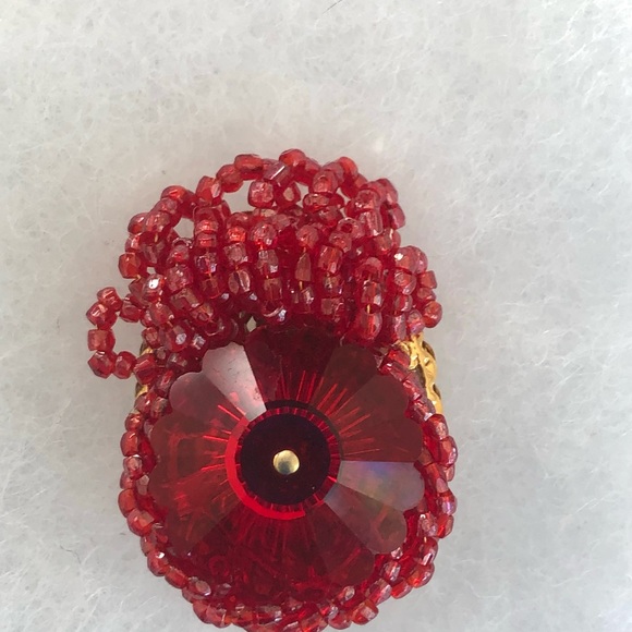 Vintage rhinestone beaded earrings - Picture 3 of 4